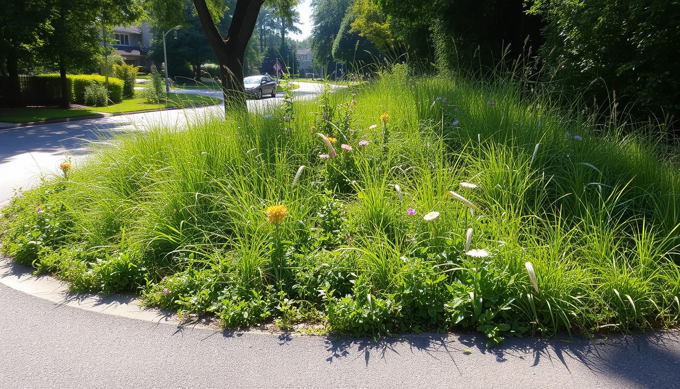 Kondisi Terkini Rumput Liar di Median Jalan Lingkar Mangin